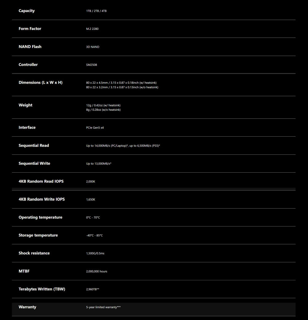xpg specs